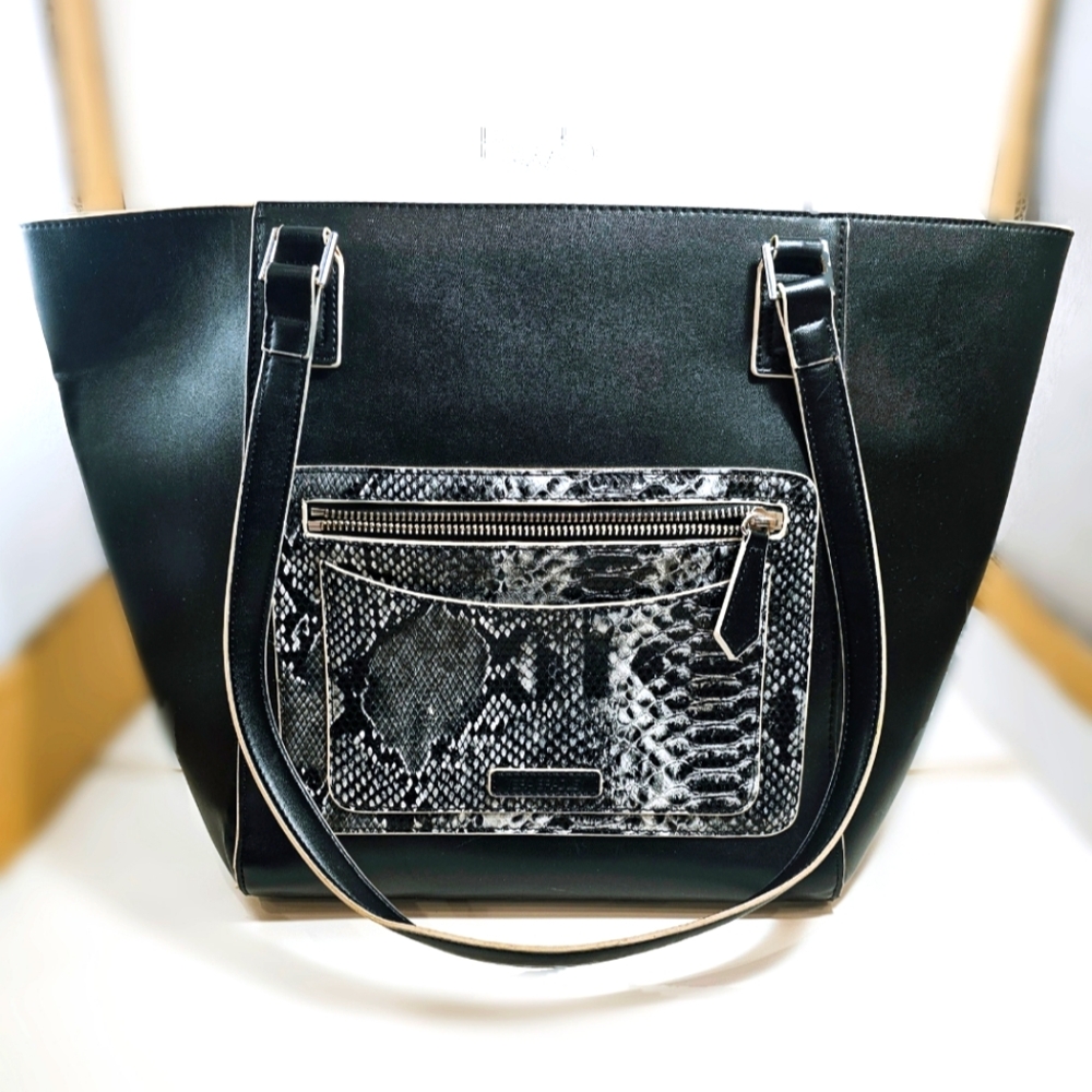 Vera Bradley Ella Tote Black with Snakeskin